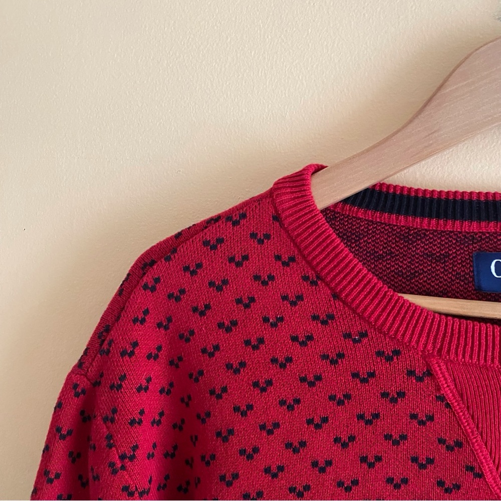 Chaps Polar Bear Fair Isle Sweater Men Medium Red Black White Crewneck Preppy - Picture 4 of 15